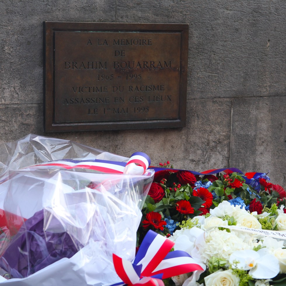 Plaque dedicated to Brahim Bouarram