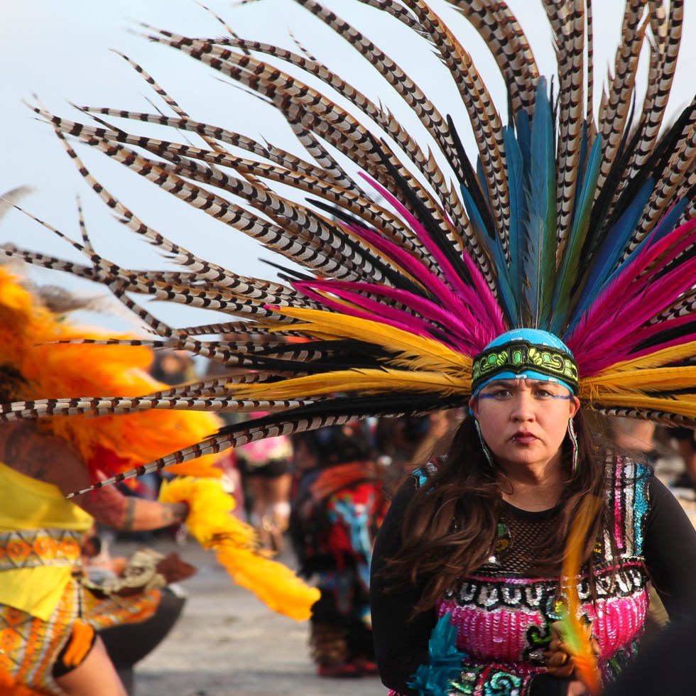 An Indigenous dancer on Alcatraz Island, 2019